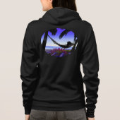 夏のおもしろい!   女性のBella+キャンバスの全ジッパーのフード付きスウェットシャツ パーカ (裏面)