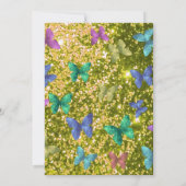 夏のおもしろい、幸せな蝶の輝く卒業 招待状 (裏面)