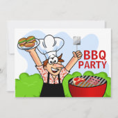 夏のおもしろいBBQパーティー 招待状 (正面)