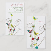 夏のお洒落鳥と渦モダン巻き 名刺 (正面/裏面)