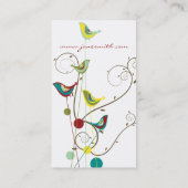 夏のお洒落鳥と渦モダン巻き 名刺 (裏面)