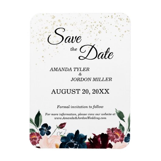 夏のお祝いウェディング日付磁石を保存 マグネット (縦)