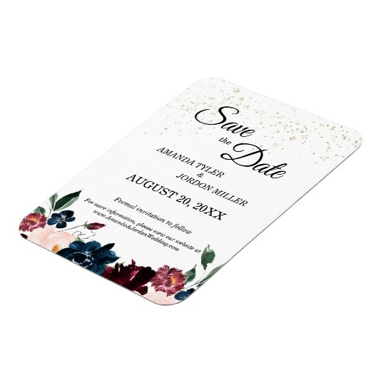 夏のお祝いウェディング日付磁石を保存 マグネット (左側)