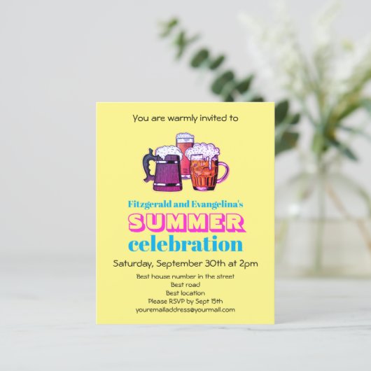 夏のお祝いパーティの招待状 (スタンド正面)