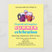 夏のお祝いパーティの招待状 (正面)