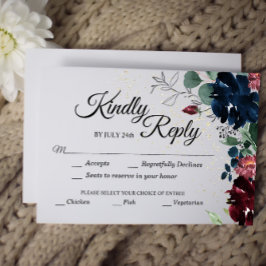 夏のお祝い応答カードと食事の選択 出欠カード