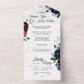 夏のお祝い結婚の全てを一つの招待状で オールインワン招待状 (内側)