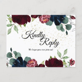 夏のお祝い結婚の返信はがき インビテーションポストカード