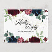 夏のお祝い結婚の返信はがき インビテーションポストカード (正面)