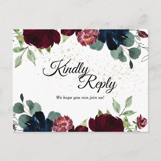 夏のお祝い結婚の返信はがき インビテーションポストカード (正面)