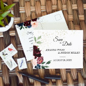 夏のお祝い結婚式の日付はがきを保存 案内ポストカード