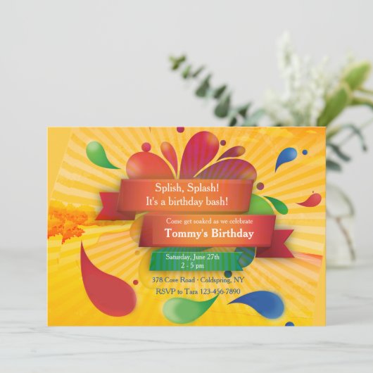 夏のお祝い 招待状 (スタンド正面)