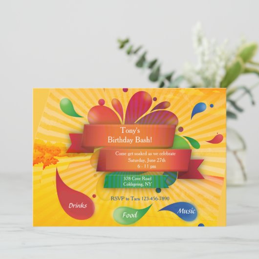 夏のお祝い 招待状 (スタンド正面)