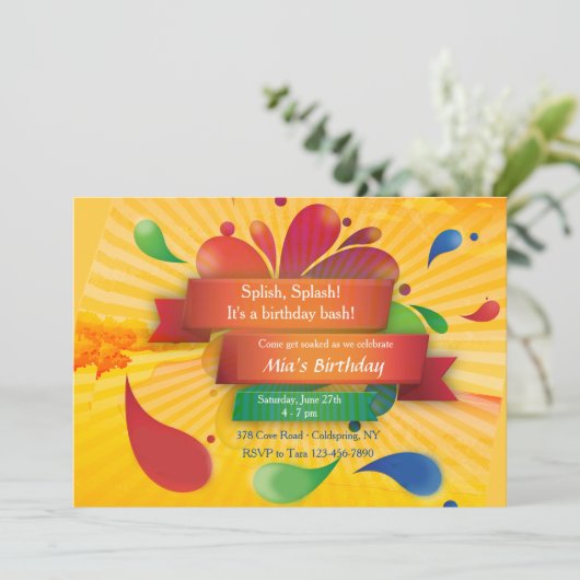 夏のお祝い 招待状 (スタンド正面)