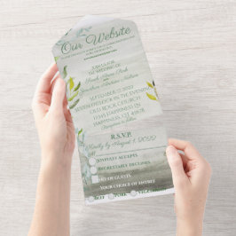 夏のお話の水色 オールインワン招待状