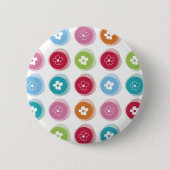 夏のかわいいデイジーの花の曖昧な点のカラフルのおもしろい 缶バッジ (正面)