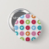 夏のかわいいデイジーの花の曖昧な点のカラフルのおもしろい 缶バッジ (正面&裏面)