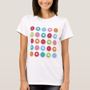 夏のかわいいデイジーの花の曖昧な点のカラフルのおもしろい Tシャツ