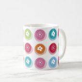 夏のかわいいデイジーフラワーファジードットカラフルおもしろい コーヒーマグカップ (正面右)