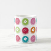 夏のかわいいデイジーフラワーファジードットカラフルおもしろい コーヒーマグカップ (中央)