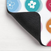 夏のかわいいデイジーフラワーファジードットカラフルおもしろい マウスパッド (コーナー)