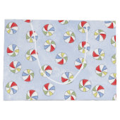 夏のかわいいビーチボール柄 ラージペーパーバッグ (裏面)