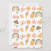 夏のかわいいフルーツ&レインボー5thバースデーパーティー 招待状 (裏面)