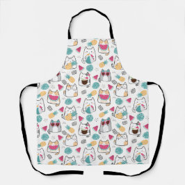 夏のかわいい猫柄 エプロン