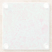 夏のかわいい花パターン ガラスコースター (裏面)