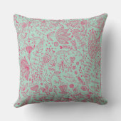 夏のかわいい花パターン クッション (裏面)