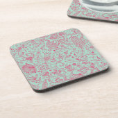 夏のかわいい花パターン コースター (左側)