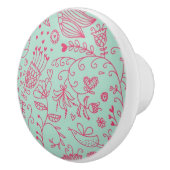 夏のかわいい花パターン セラミックノブ (右)