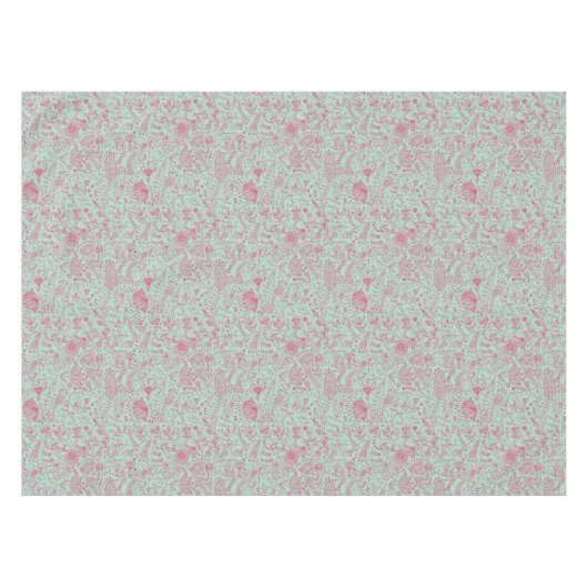 夏のかわいい花パターン テーブルクロス (正面(横))