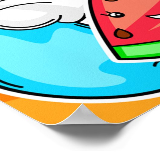 夏のかわいい ポスター (角)