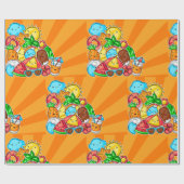 夏のかわいい ラッピングペーパー (フラット)