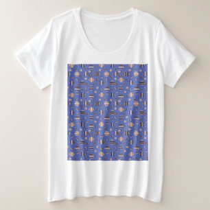 夏のかわいらしパターン プラスサイズTシャツ