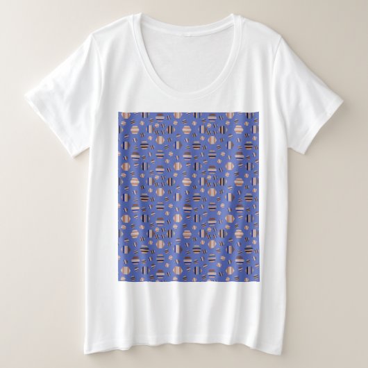 夏のかわいらしパターン プラスサイズTシャツ (デザイン正面)