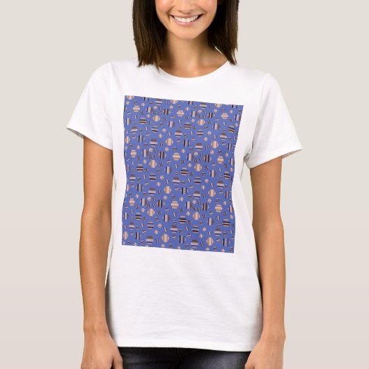 夏のかわいらしパターン Tシャツ (正面)