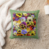 夏のかわいらしパンジー クッション (ブランケット)