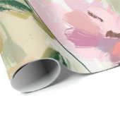 夏のかわいらしフローラ水の色ピーチデコップページ ラッピングペーパー (ロールコーナー)