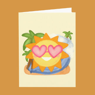 夏のくつろぎバケーション サン カード
