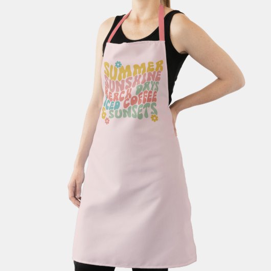 夏のことわざレトロビーチアイスコーヒースンセット エプロン (インサイチュ)