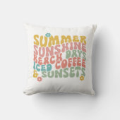 夏のことわざレトロビーチアイスコーヒースンセット クッション (正面)