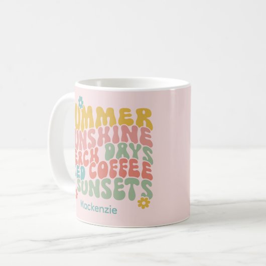 夏のことわざレトロビーチアイスコーヒースンセット コーヒーマグカップ (正面左)