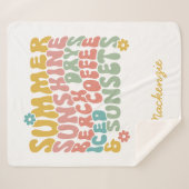 夏のことわざレトロビーチアイスコーヒースンセット シェルパブランケット (正面(横))