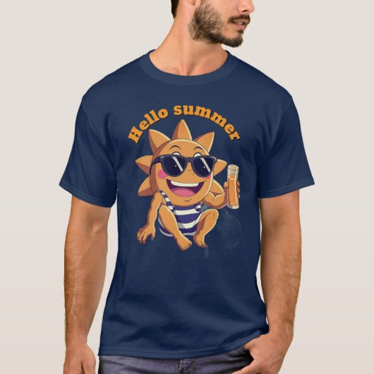 夏のご挨拶 ベビーボディスーツ Tシャツ (正面)