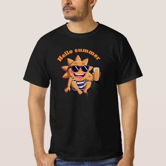 夏のご挨拶 赤ちゃんのボディスーツ Tシャツ (正面)