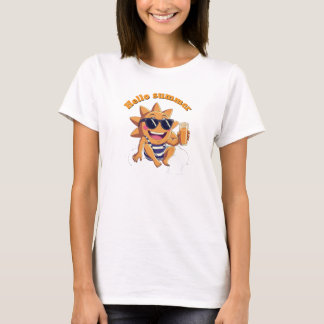 夏のご挨拶 赤ちゃんのボディスーツ Tシャツ