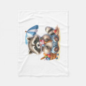 夏のご褒美 ラクーン フリースブランケット (正面)