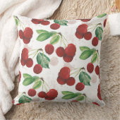 夏のさくらんぼフルーツクラスタパターン クッション (ブランケット)